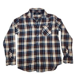 Tailor Vintage‎ Plaid Flannel Shirt Mens Large Red Long Sleeve Button Up